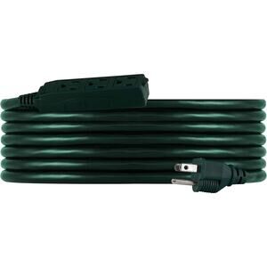 Philips 15ft Outdoor Extension Cord 3-Outlet Green SPS1033GE/27 New